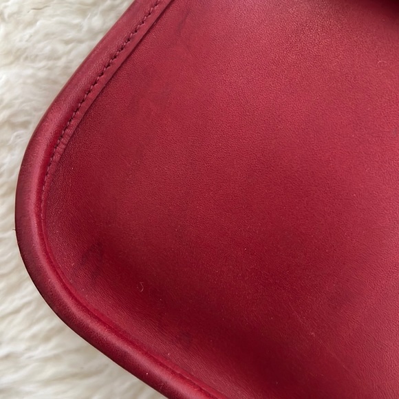 Vintage Coach Red Leather Side Pack 9978 - Picture 4 of 13